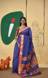 Maanvi Maheswari Silk Cotton Saree - Dark blue and Maroon - Sarees