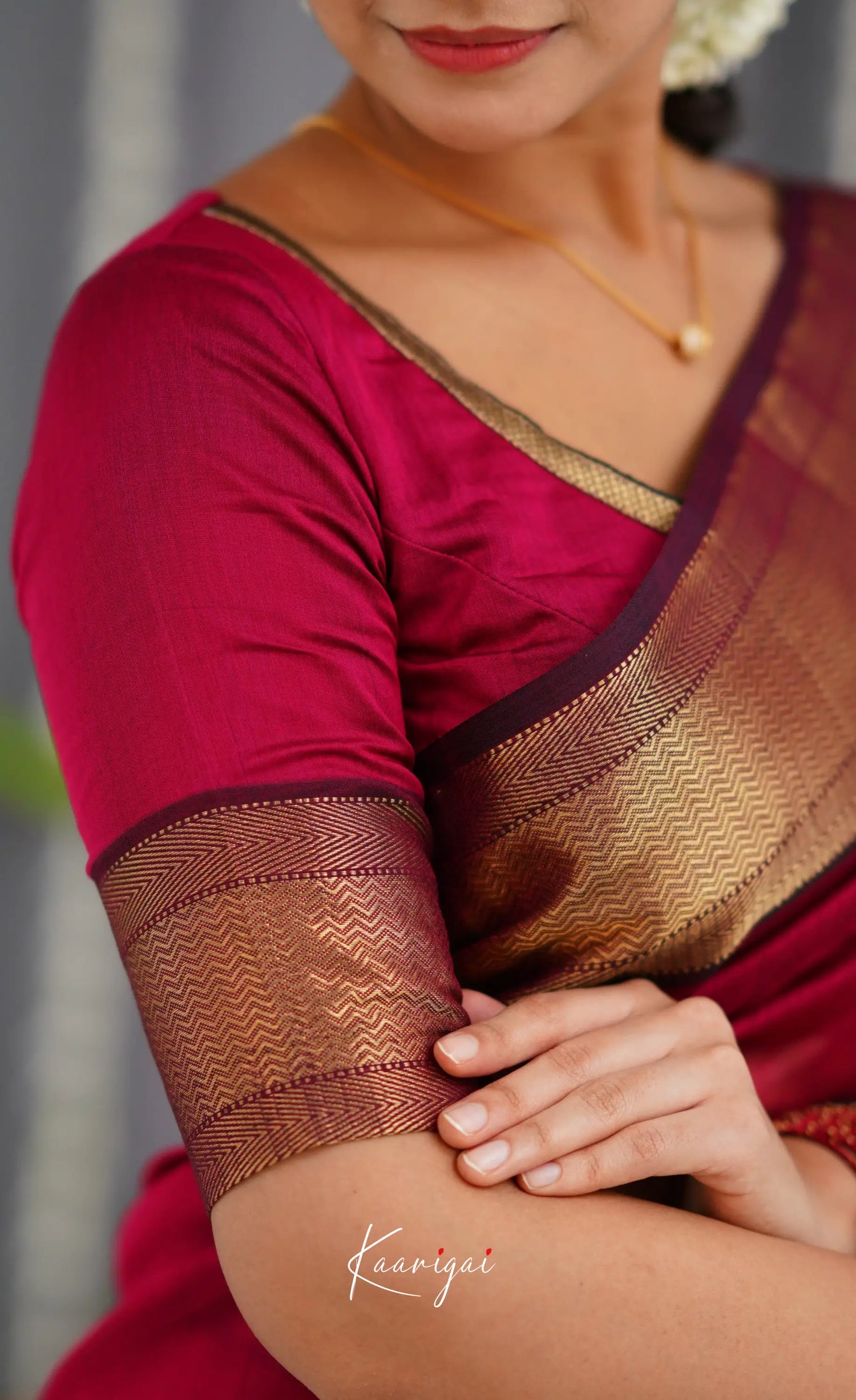 Maanvi Maheswari Silk Cotton Saree - Dark Pink Sarees