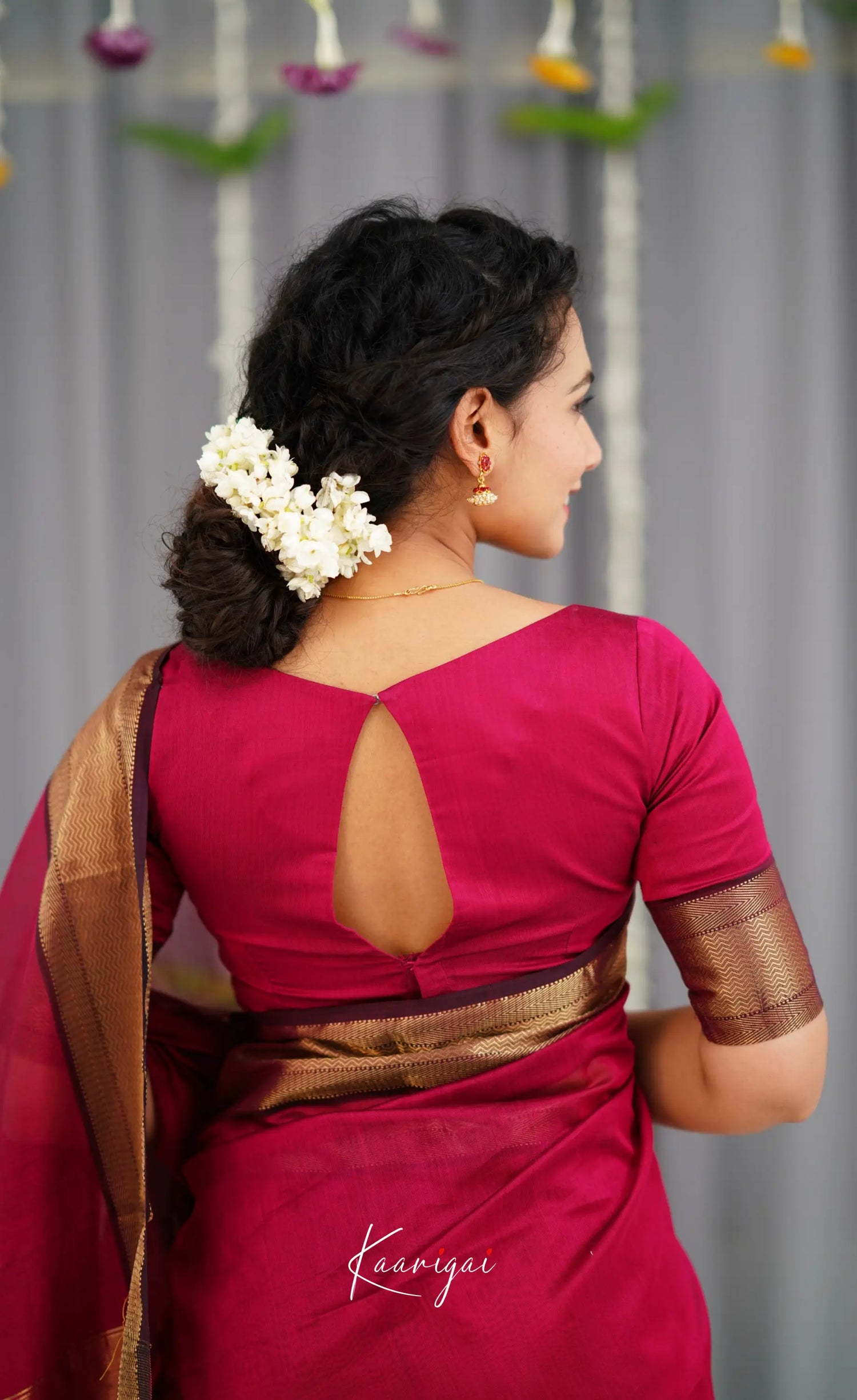 Maanvi Maheswari Silk Cotton Saree - Dark Pink Sarees