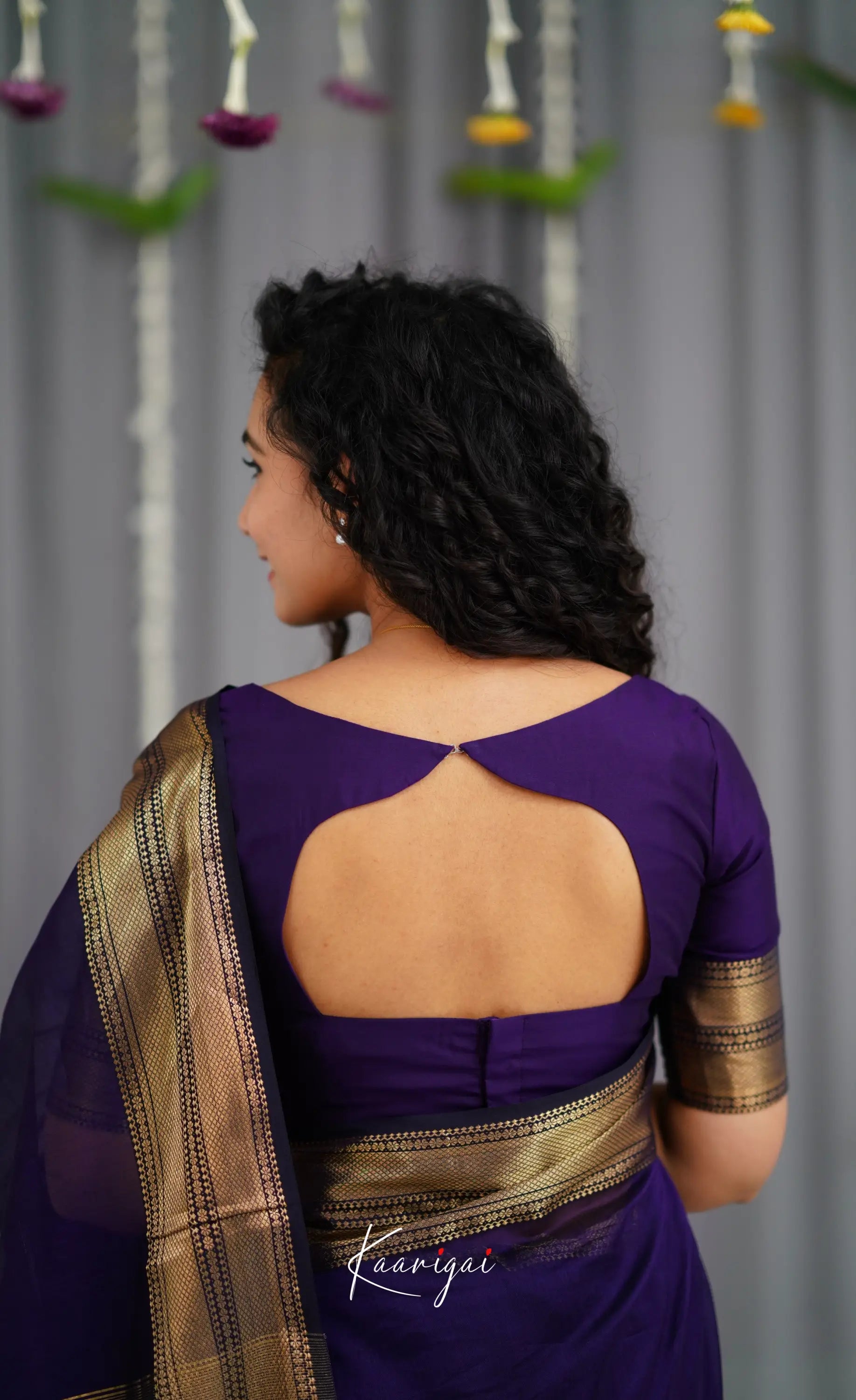 Maanvi Maheswari Silk Cotton Saree - Dark Purple Sarees