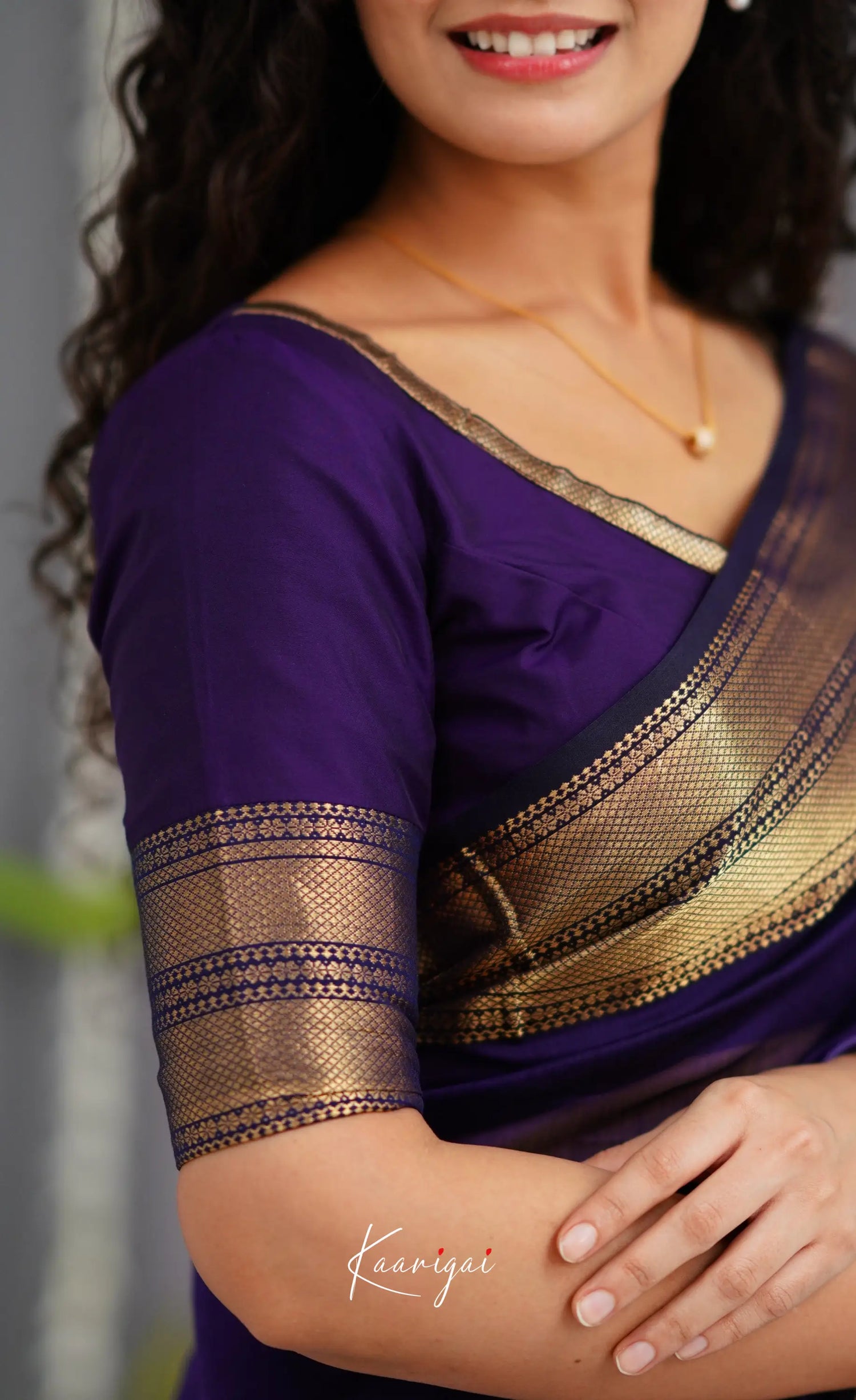 Maanvi Maheswari Silk Cotton Saree - Dark Purple Sarees