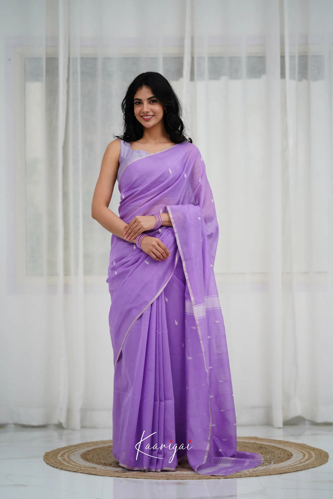 Maanvi Maheswari Silk Cotton Saree - Lavender Sarees
