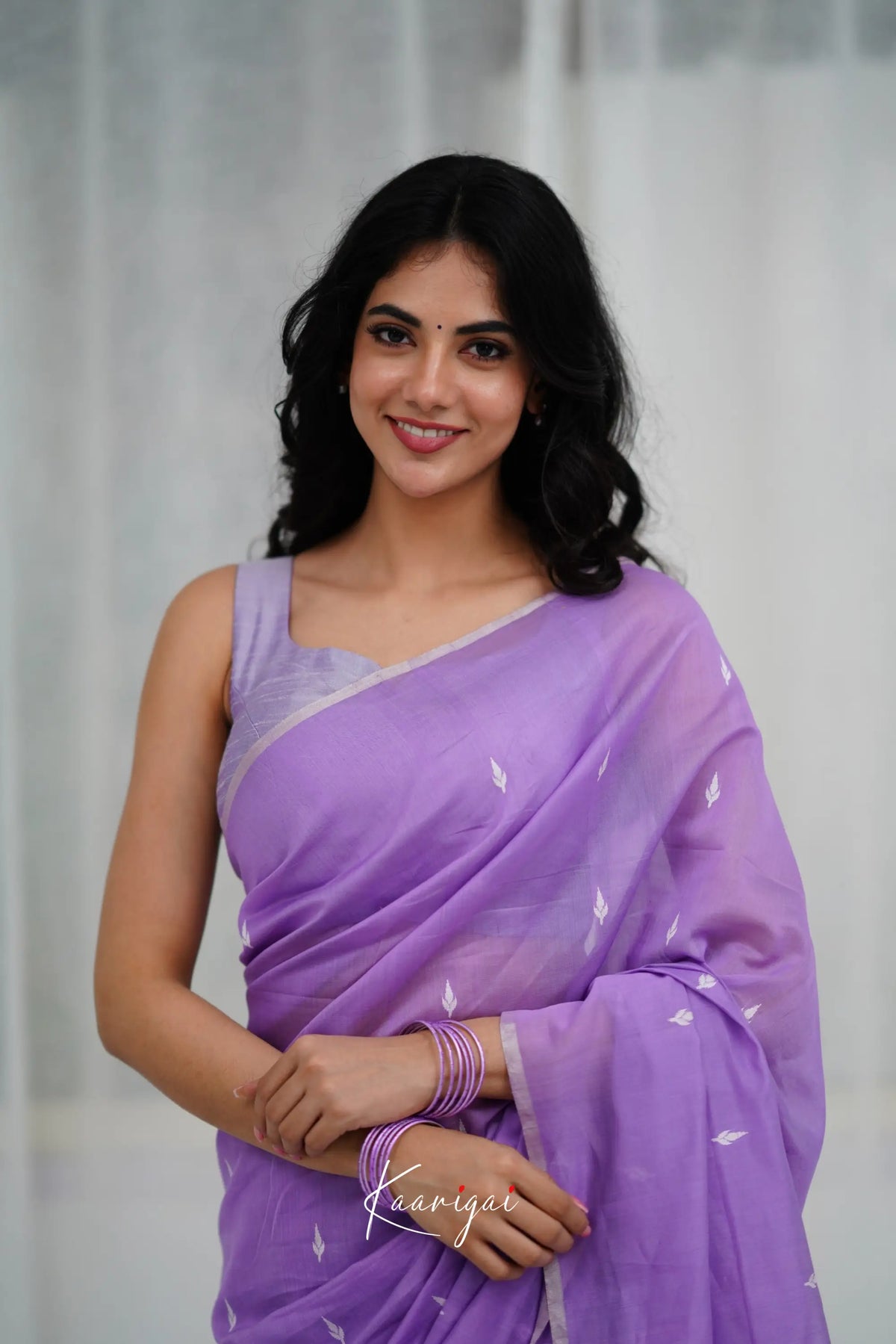 Maanvi Maheswari Silk Cotton Saree - Lavender Sarees
