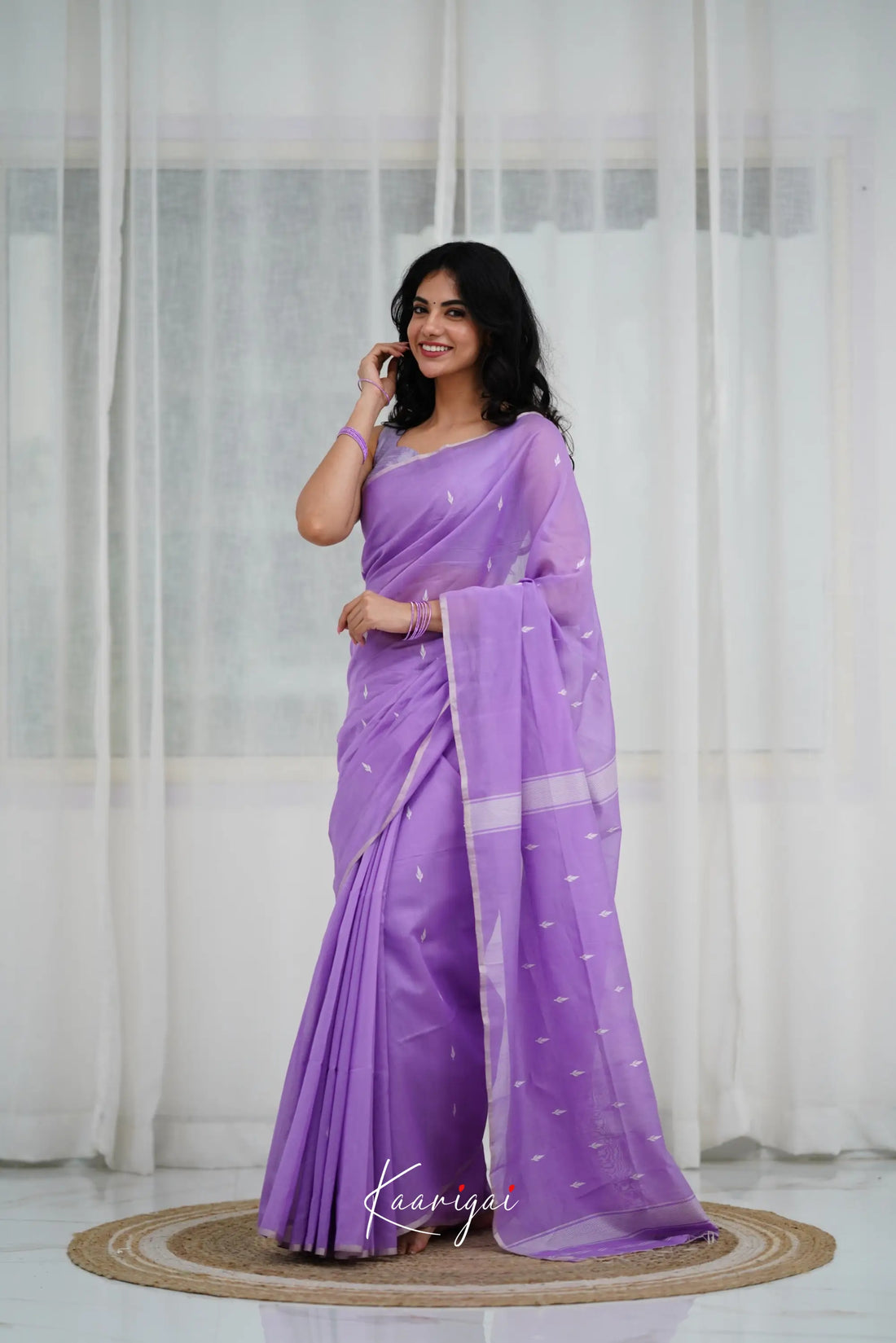 Maanvi Maheswari Silk Cotton Saree - Lavender Sarees