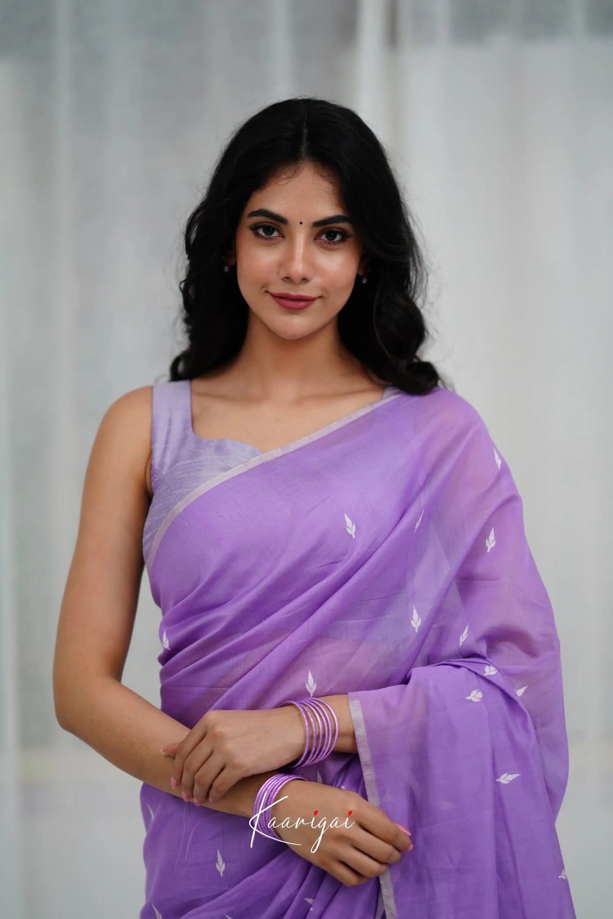 Maanvi Maheswari Silk Cotton Saree - Lavender Sarees