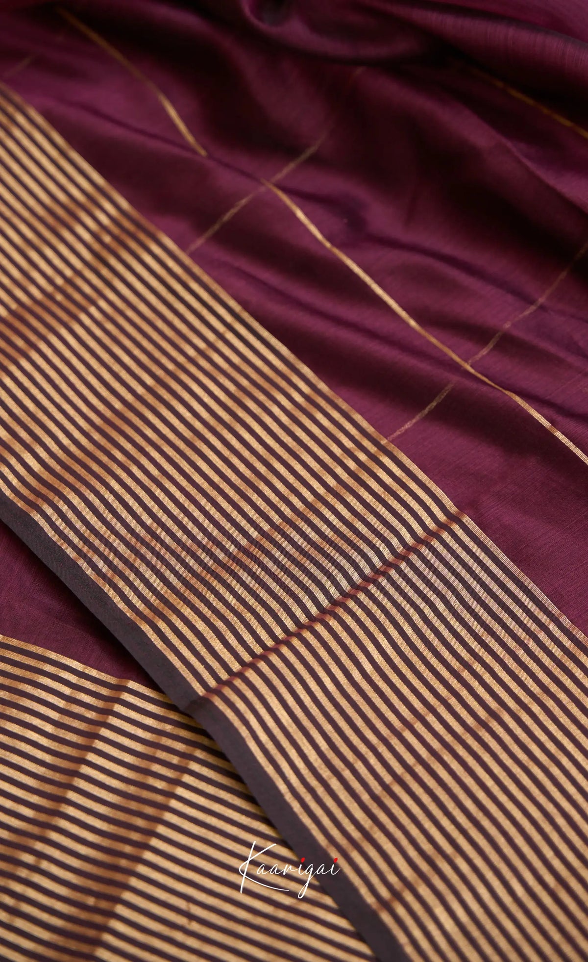 Maanvi Maheswari Silk Cotton Saree - Maroonish wine - Sarees