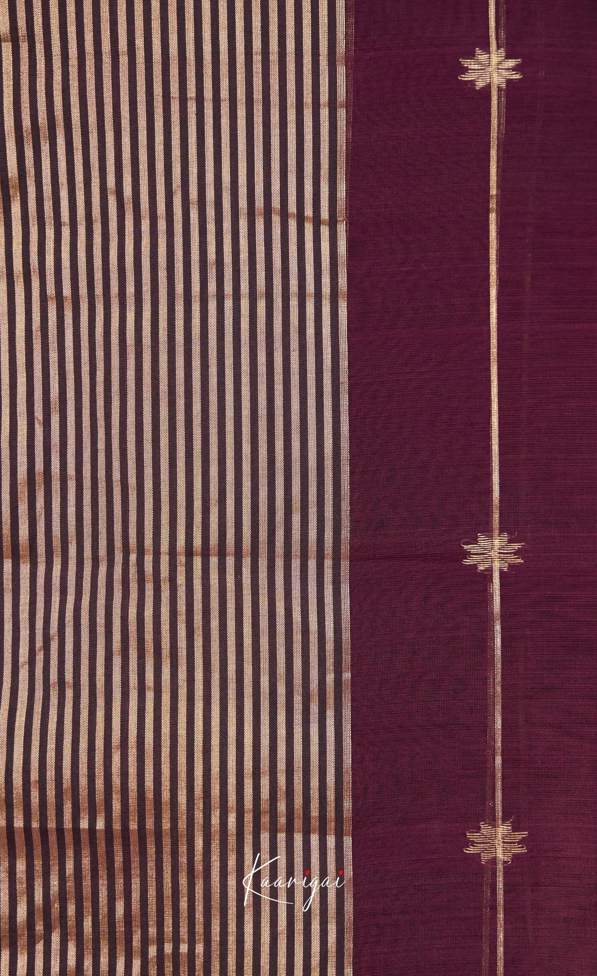 Maanvi Maheswari Silk Cotton Saree - Maroonish wine - Sarees