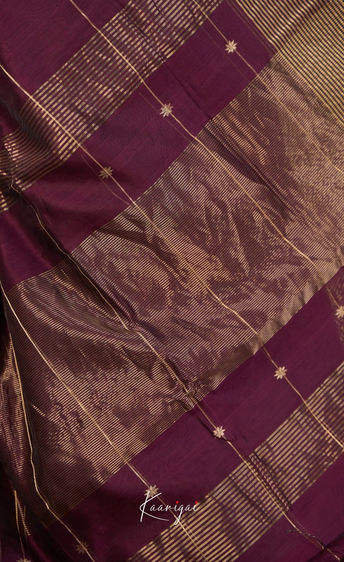 Maanvi Maheswari Silk Cotton Saree - Maroonish wine - Sarees