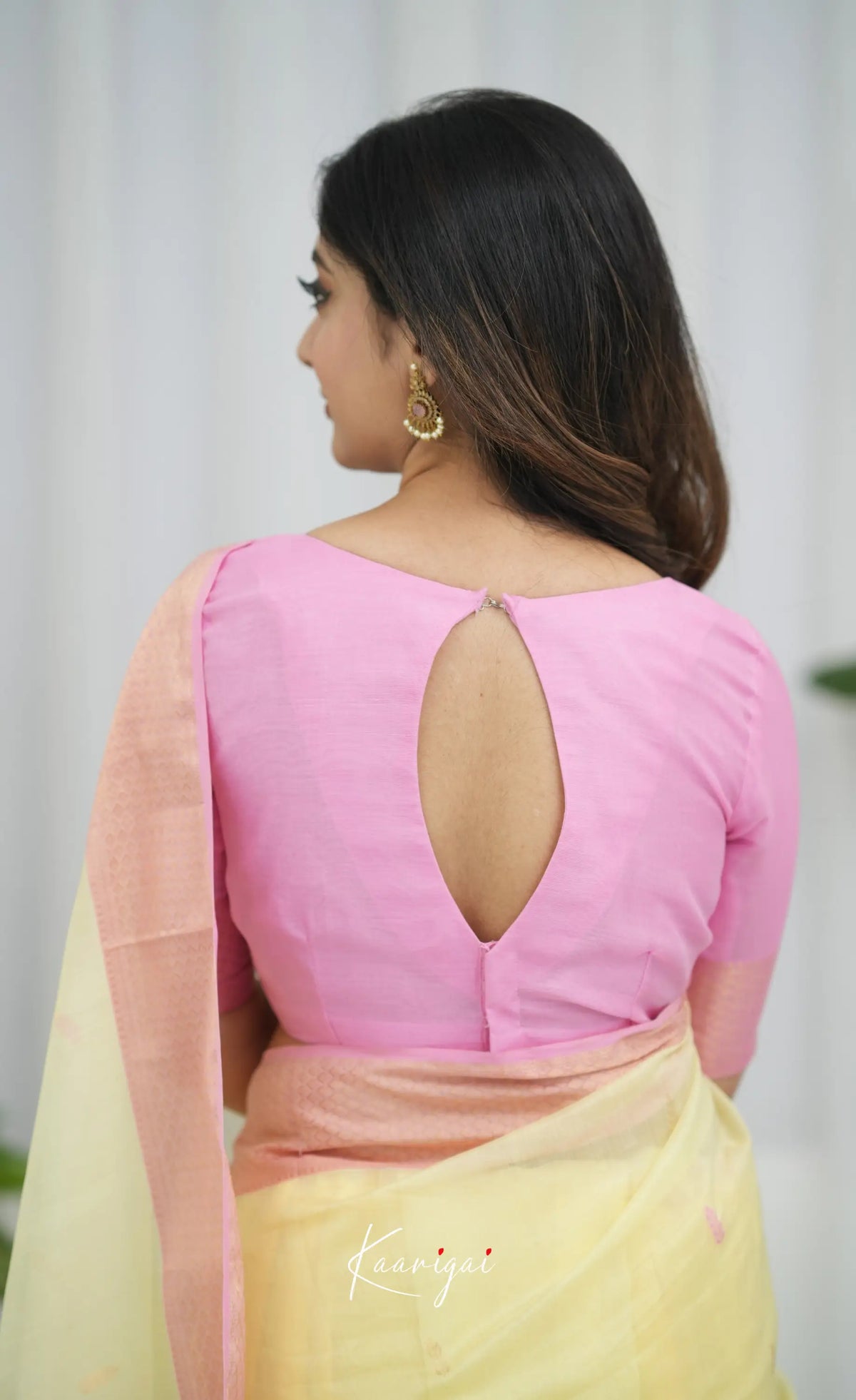Maanvi Maheswari Silk Cotton Saree - Pastel Yellow and Pink Sarees