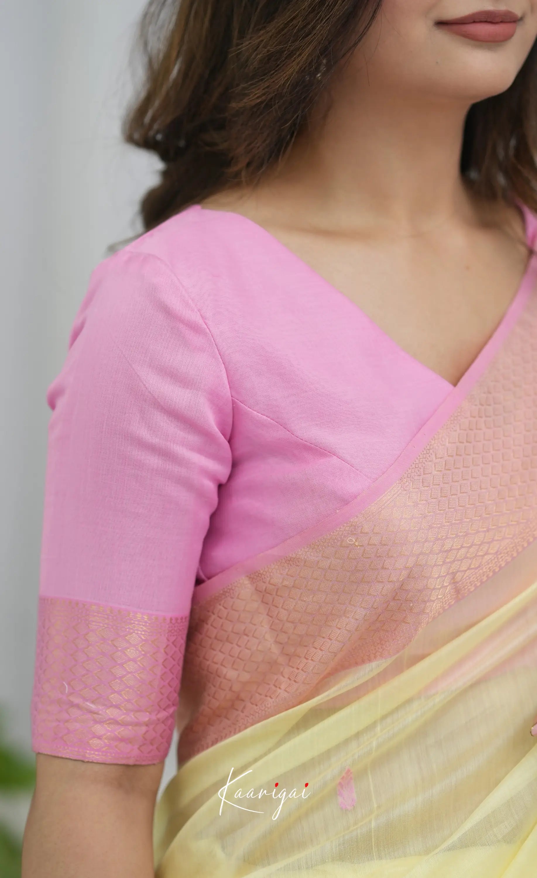Maanvi Maheswari Silk Cotton Saree - Pastel Yellow and Pink Sarees