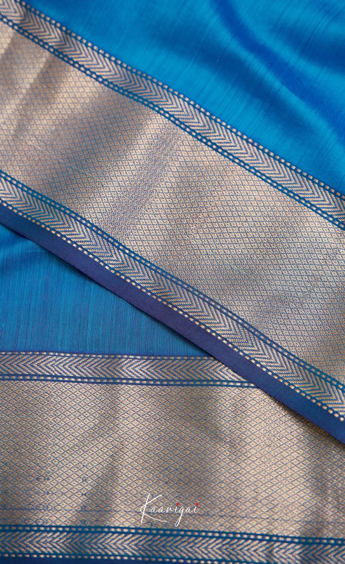 Maanvi Maheswari Silk Cotton Saree - Puple and Bright blue - Sarees