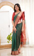 Maanvi- Shade Of Dark Green And Red Tone Sarees