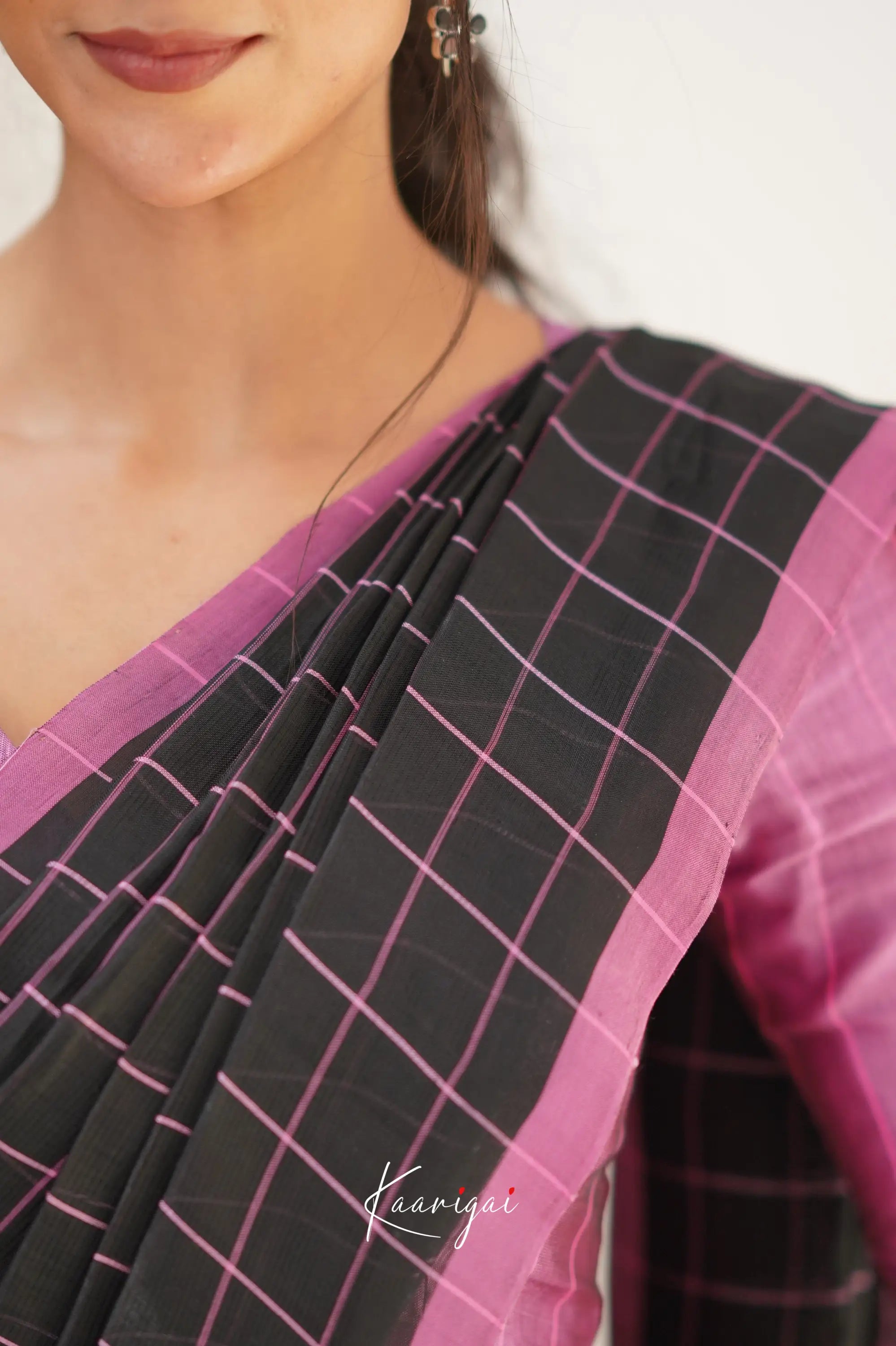 Madura Mangalagiri Saree - Black And Pink Sarees