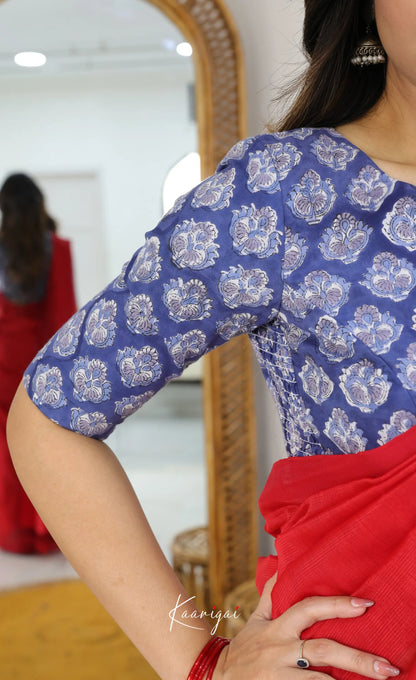 Madura Mangalagiri Saree - Bright Red - Sarees