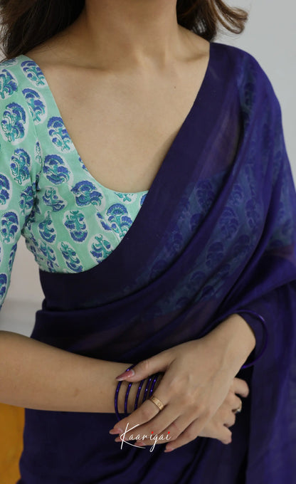 Madura Mangalagiri Saree -Dark Royal Blue - Sarees