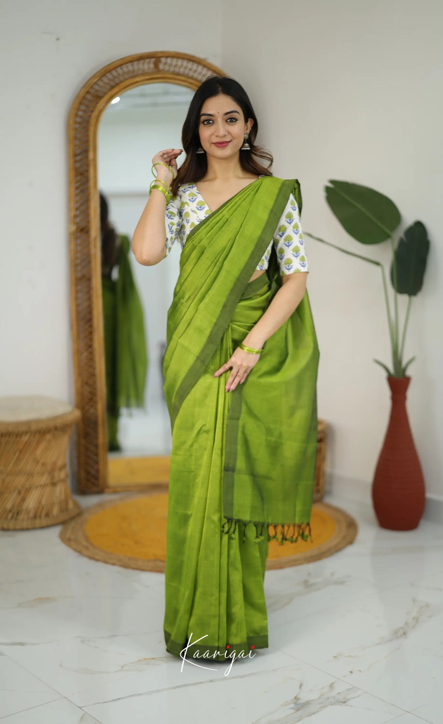 Madura Mangalagiri Saree - Light Green - Sarees
