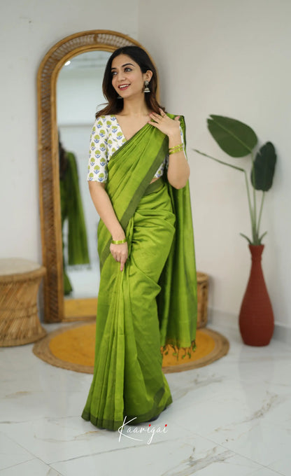 Madura Mangalagiri Saree - Light Green - Sarees