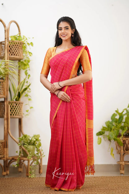 Madura Mangalagiri Saree - Pink And Orange Sarees