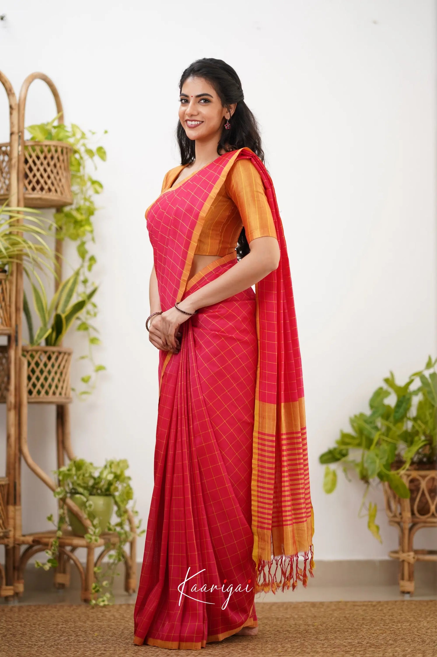 Madura Mangalagiri Saree - Pink And Orange Sarees