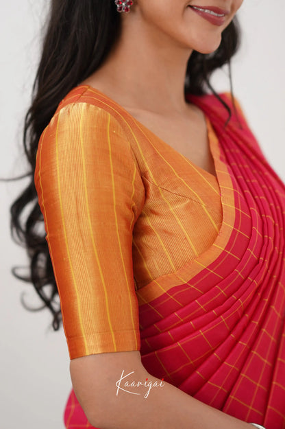 Madura Mangalagiri Saree - Pink And Orange Sarees