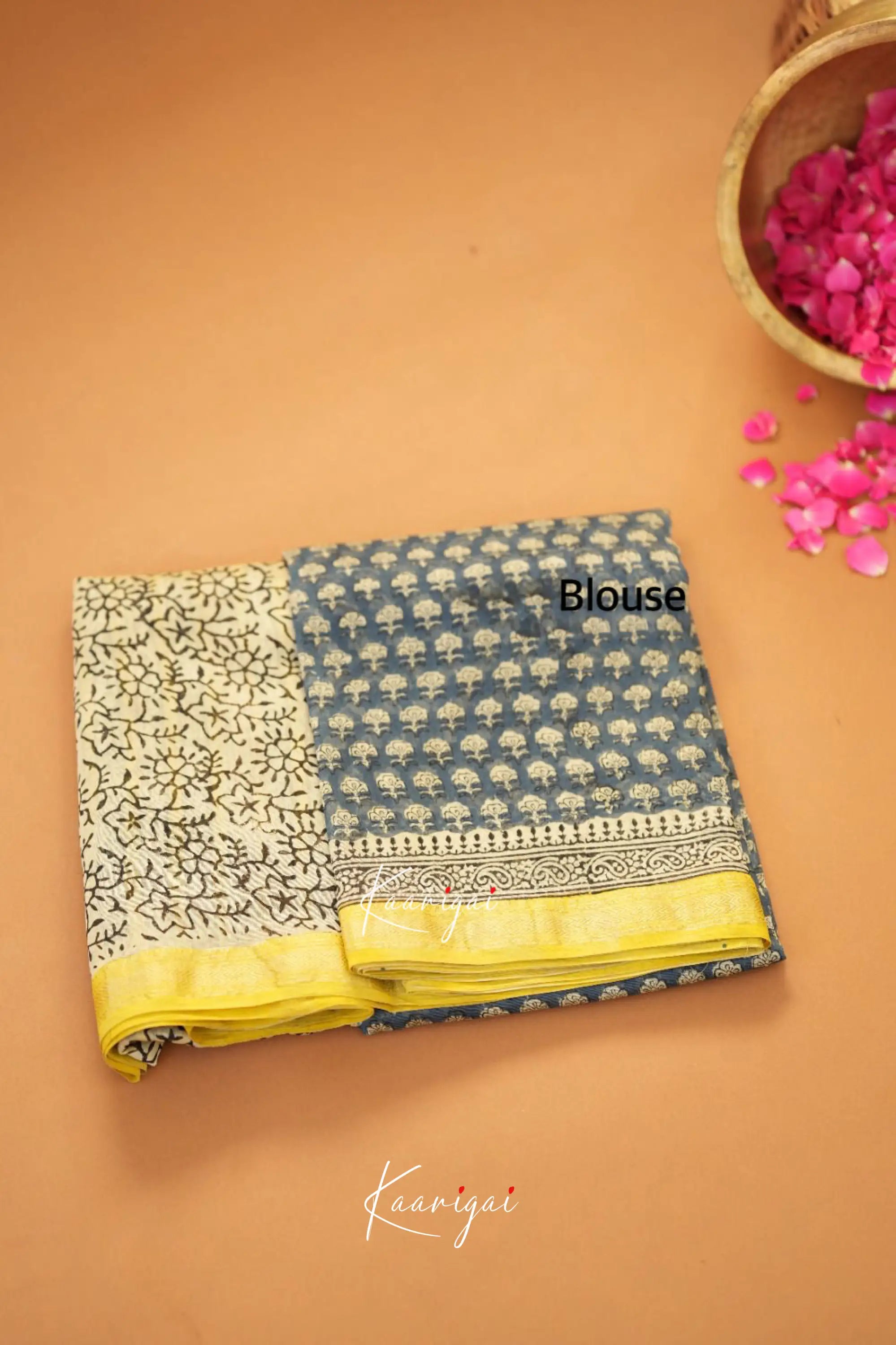 Mayuri Maheswari Silk Cotton Saree - Dark Blue Sarees