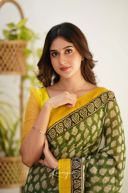 Mayuri Maheswari Saree - Green And Yellow Sarees