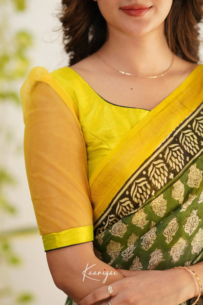 Mayuri Maheswari Saree - Green And Yellow Sarees
