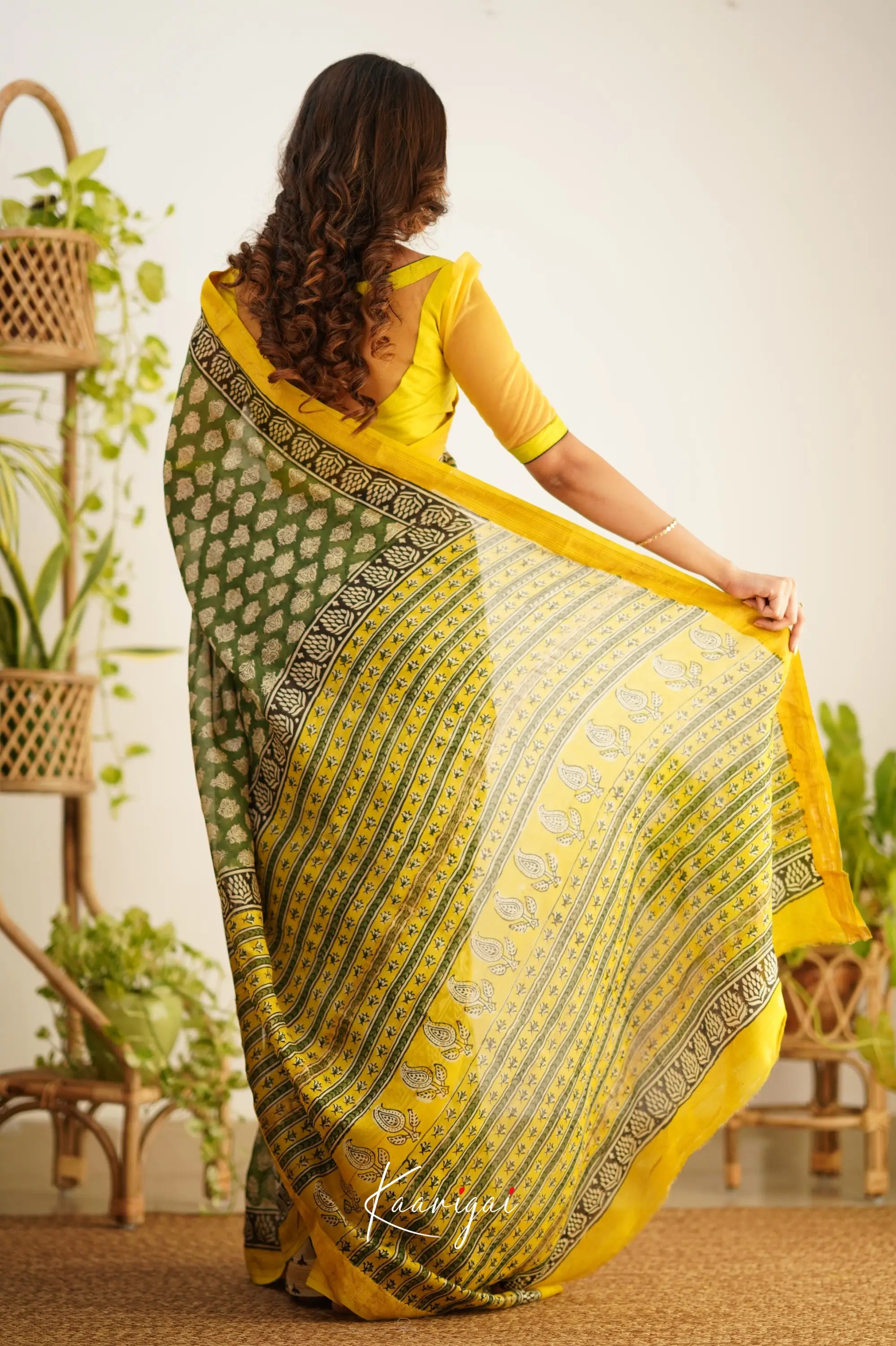 Mayuri Maheswari Saree - Green And Yellow Sarees