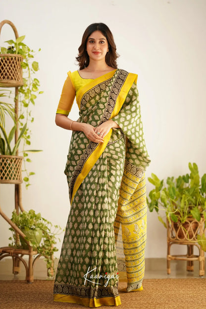 Mayuri Maheswari Saree - Green And Yellow Sarees