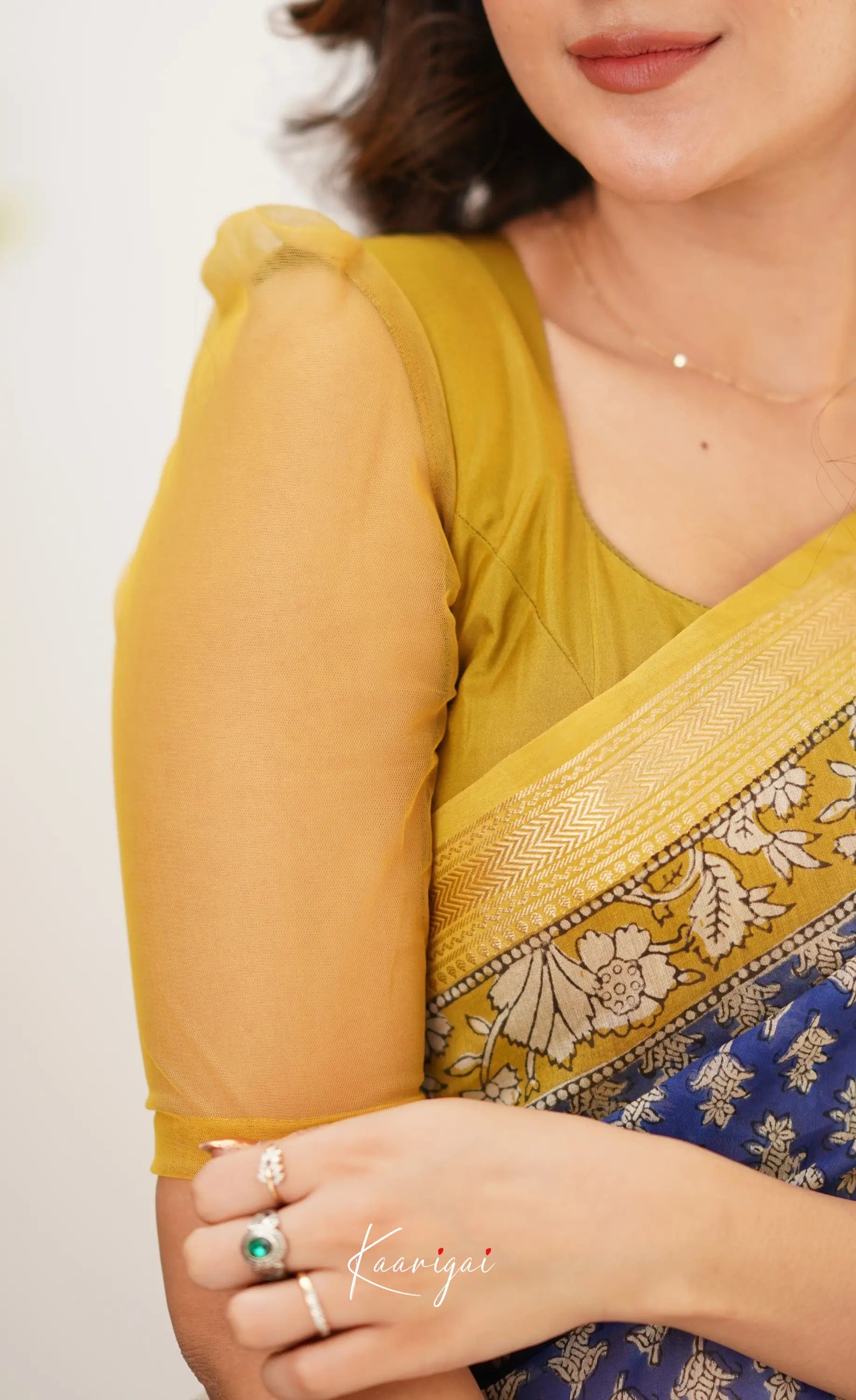 Mayuri Maheswari Saree - Ink Blue And Mustard Sarees