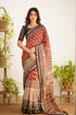 Mayuri Maheswari Saree - Red and Black - Sarees