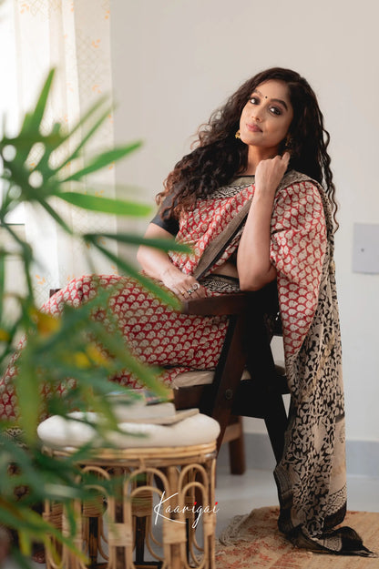 Mayuri Maheswari Saree - Red And Black Sarees