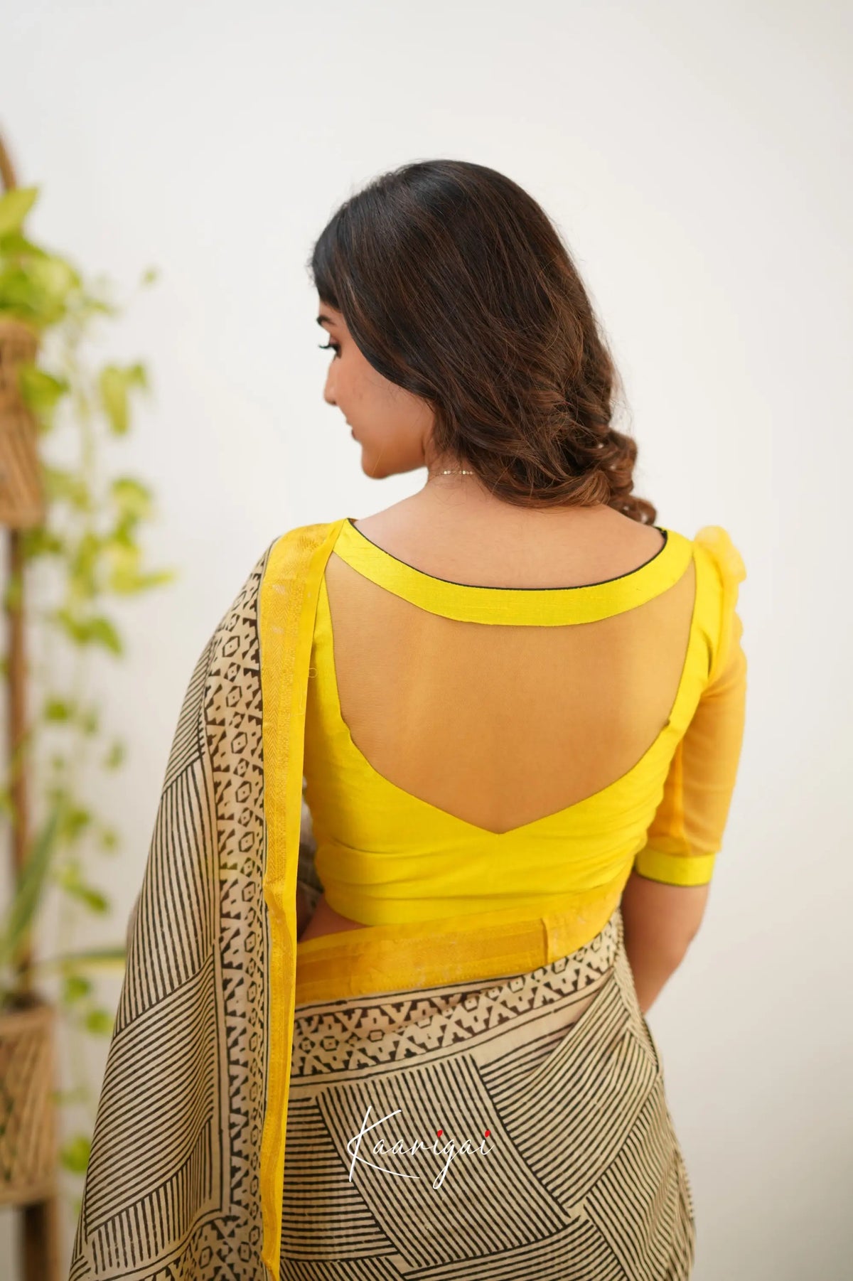 Mayuri Maheswari Saree - White and Yellow - Sarees