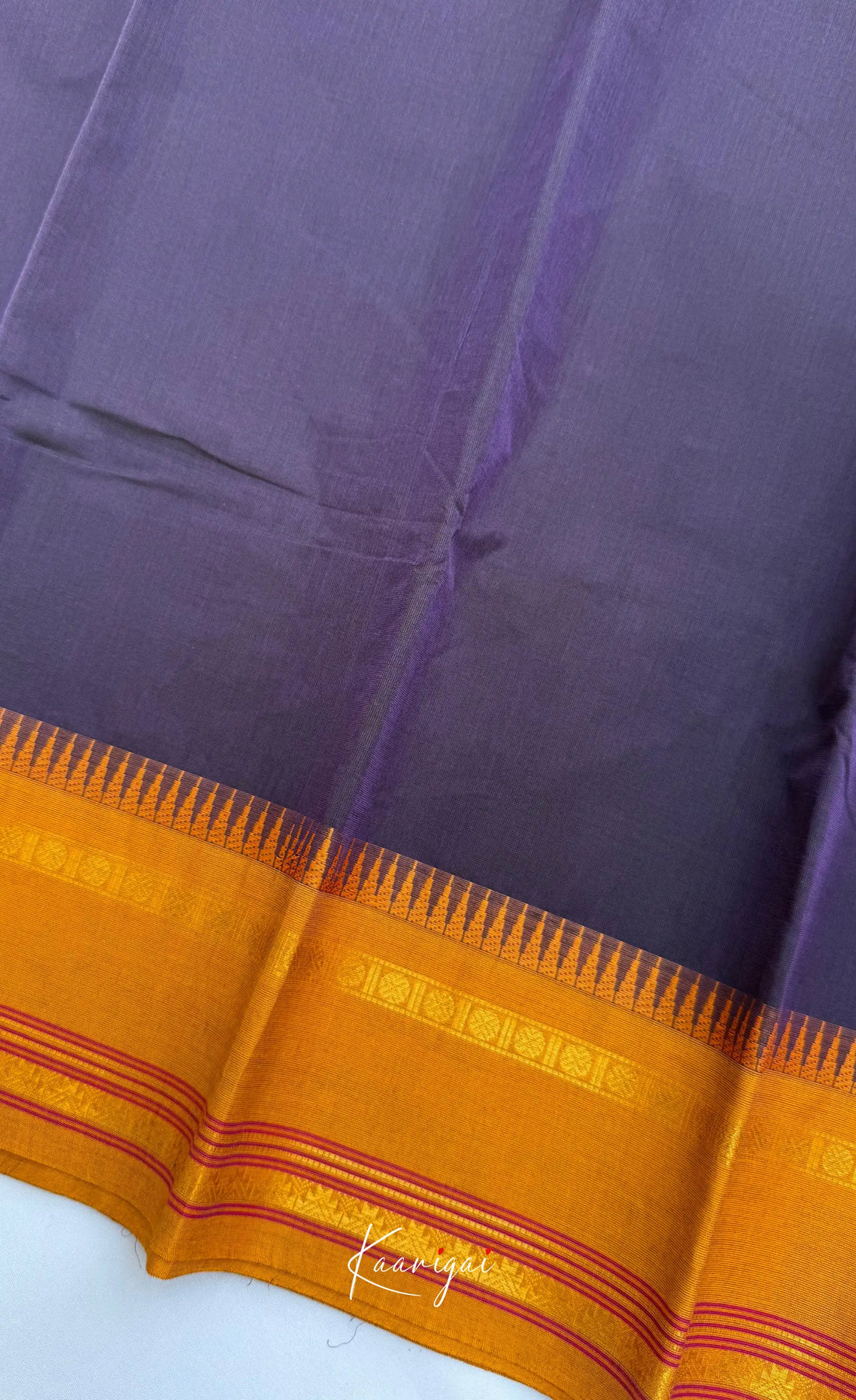 Nalinam - Dark Blue Cotton Saree with Kandangi Checks Blouse - Sarees