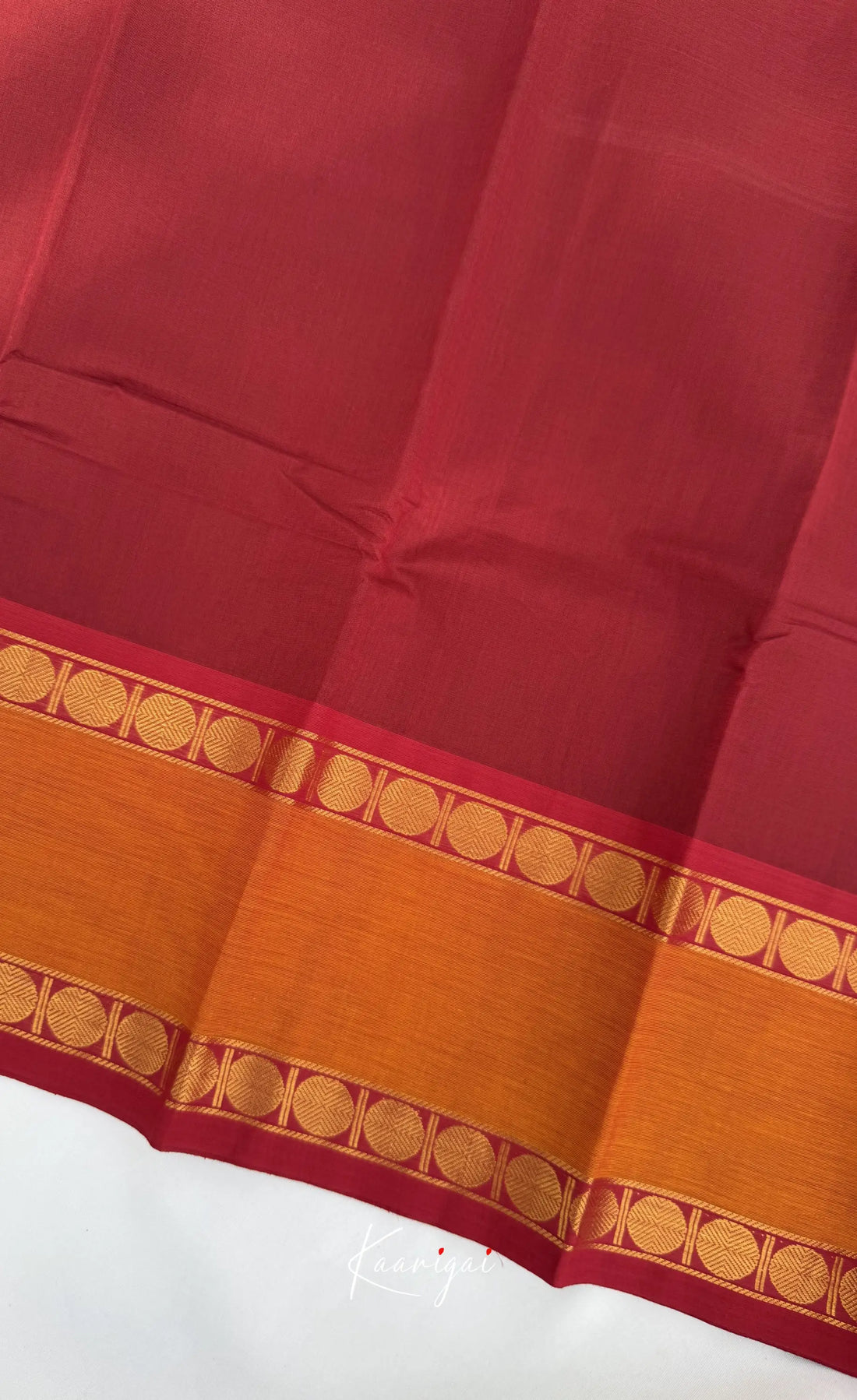 Nalinam - Dark Maroon and Mustard Chettinad Cotton Saree - Sarees