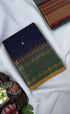 Nalinam - Dark Navy and Green Chettinad Cotton Saree - Sarees