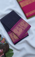 Nalinam - Dark Navy and Purple Chettinad Cotton Saree - Sarees