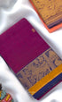 Nalinam - Deep Magenta and Blue Chettinad Cotton Saree Sarees