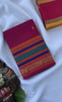 Nalinam - Magenta pink and Multicolours Chettinad Cotton Saree - Sarees