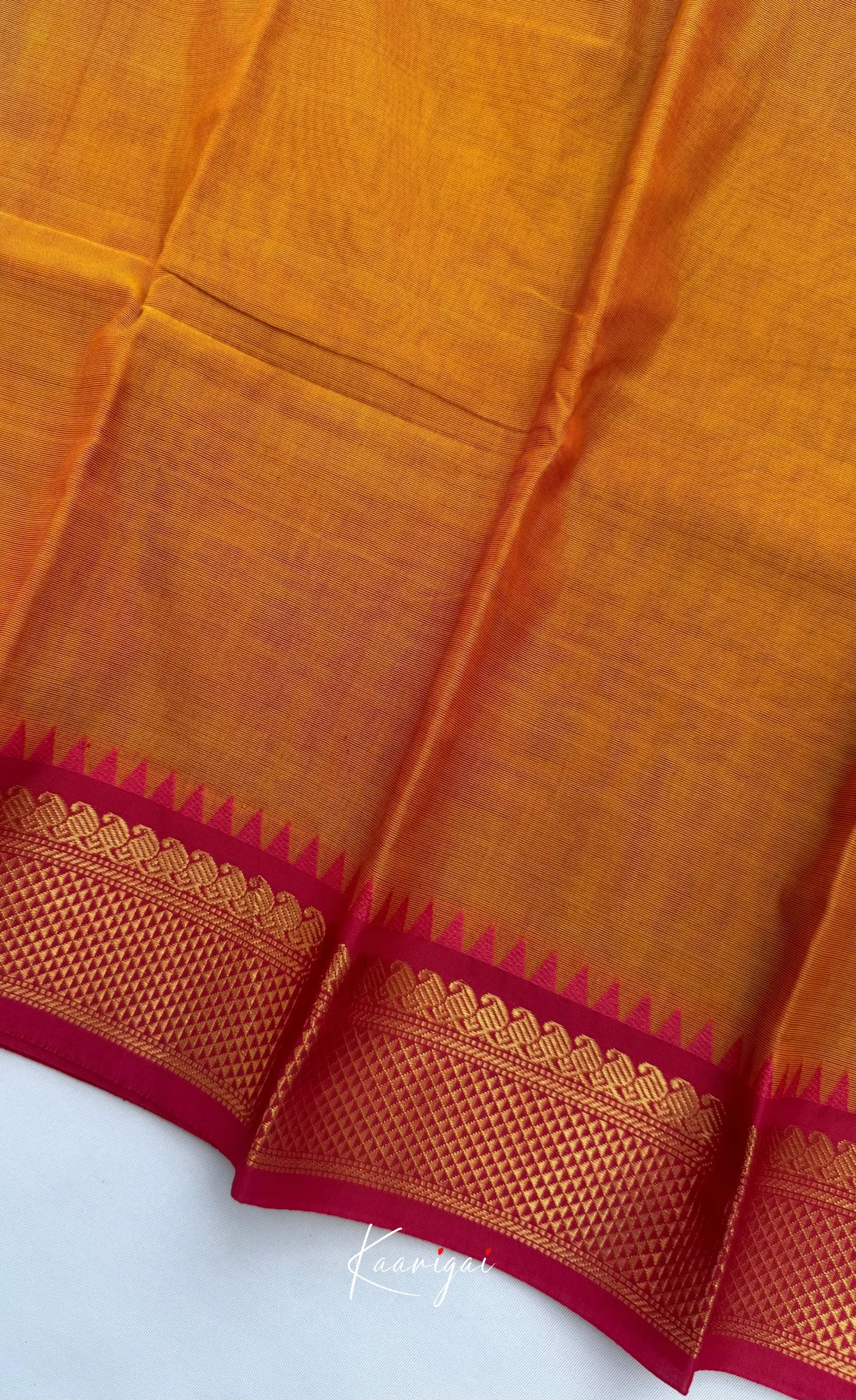 Nalinam - Mustard yellow and Pink Chettinad Cotton Saree - Sarees