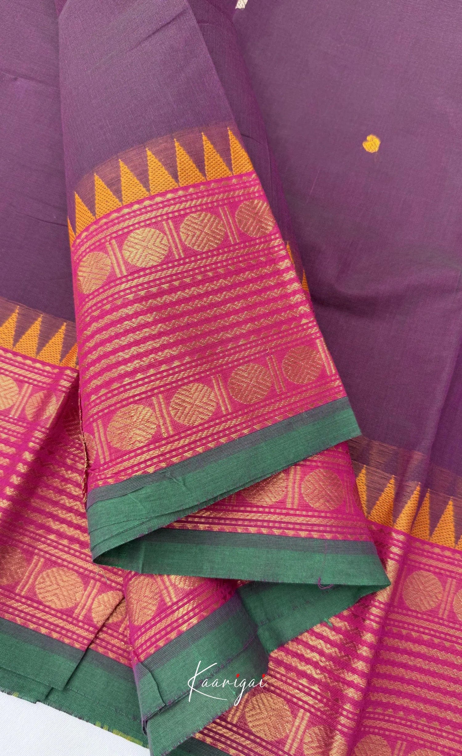 Nalinam - Purple and Pink Chettinad Cotton Saree - Sarees