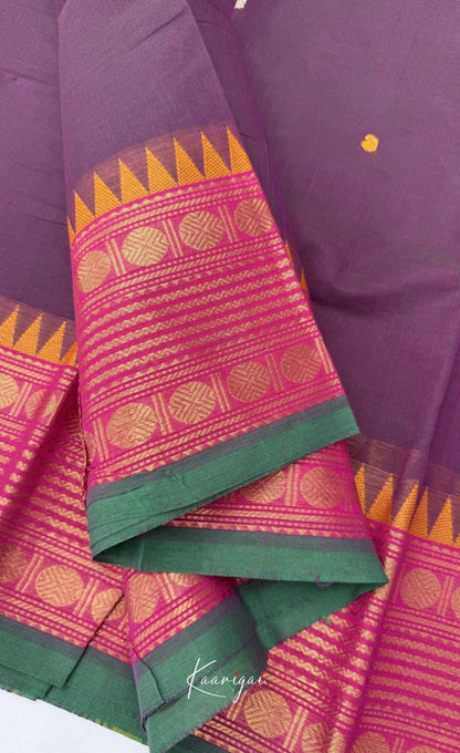 Nalinam - Purple and Pink Chettinad Cotton Saree - Sarees