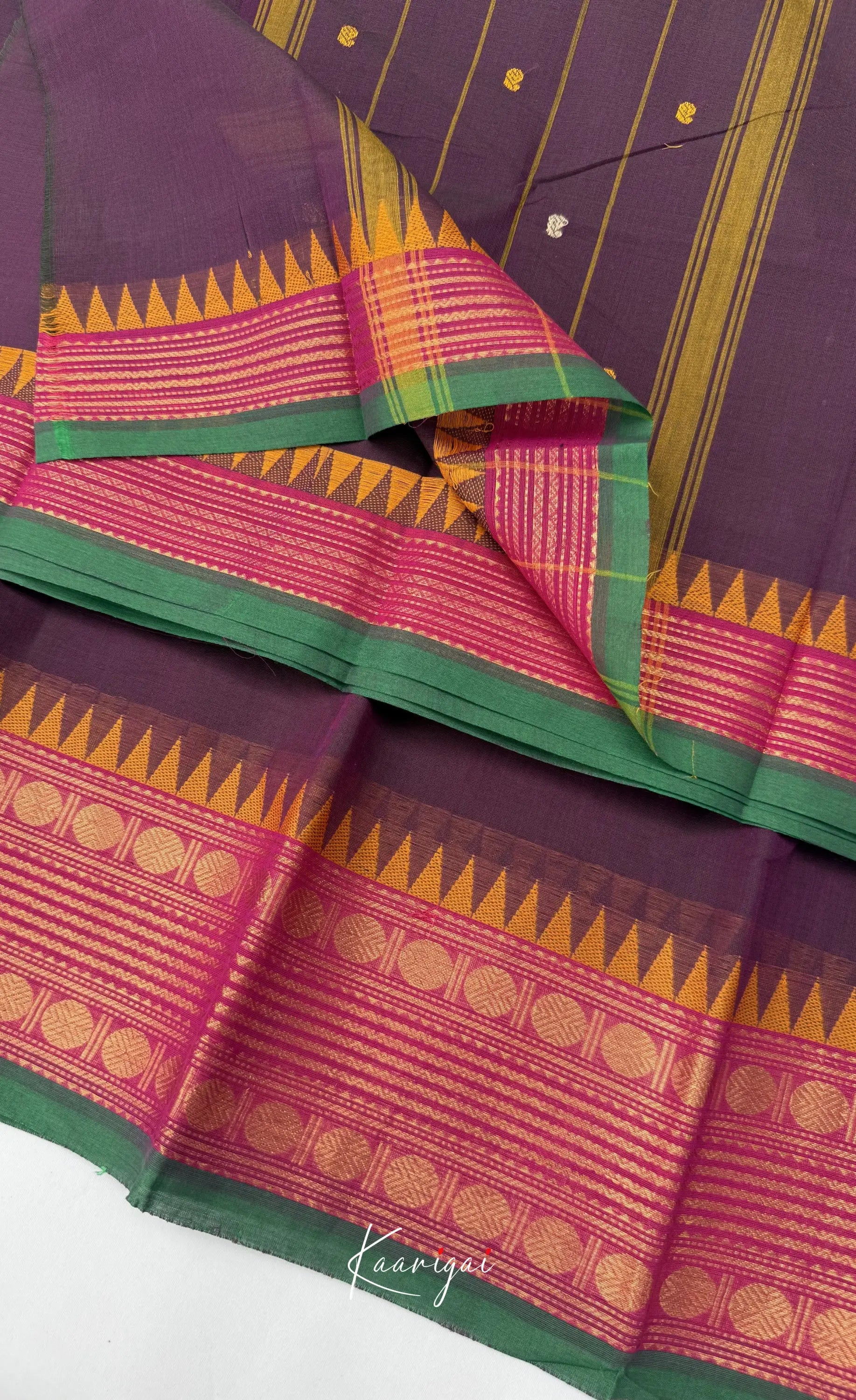 Nalinam - Purple and Pink Chettinad Cotton Saree - Sarees