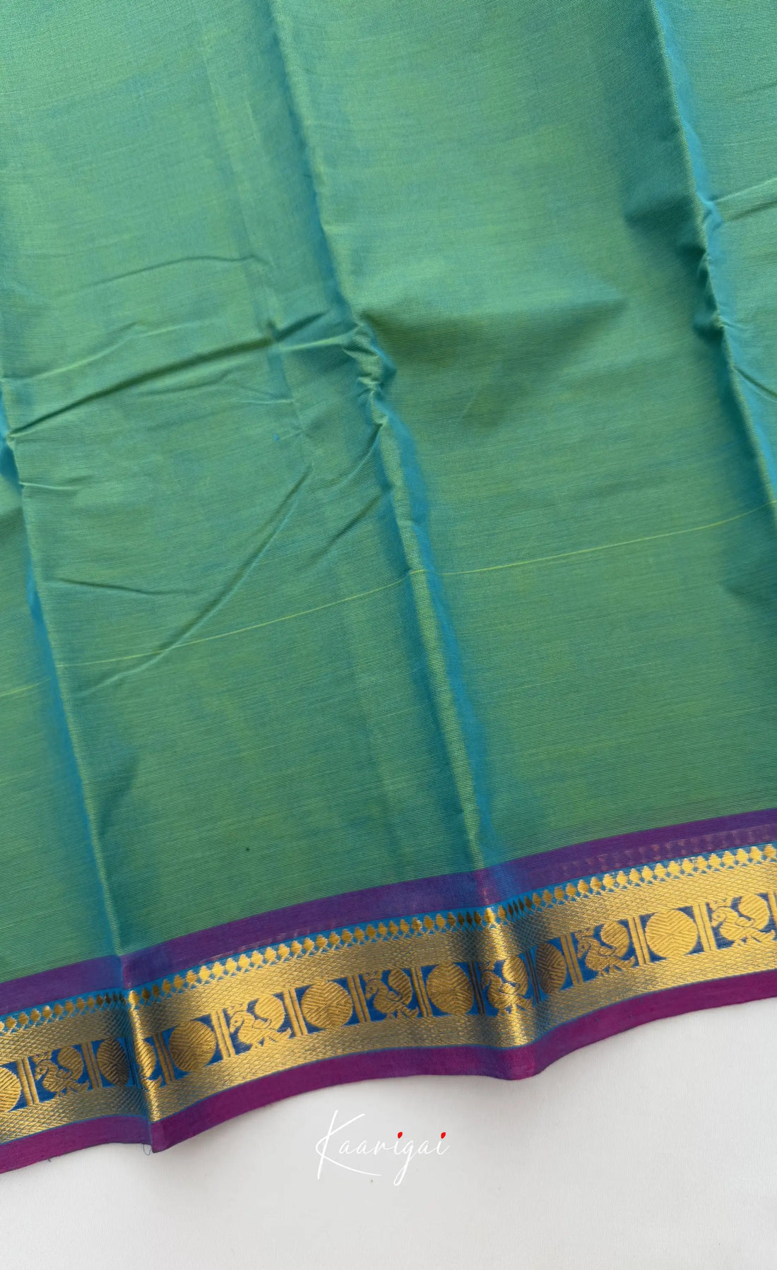 Nalinam - Teal green with Purple Chettinad Cotton Saree Sarees