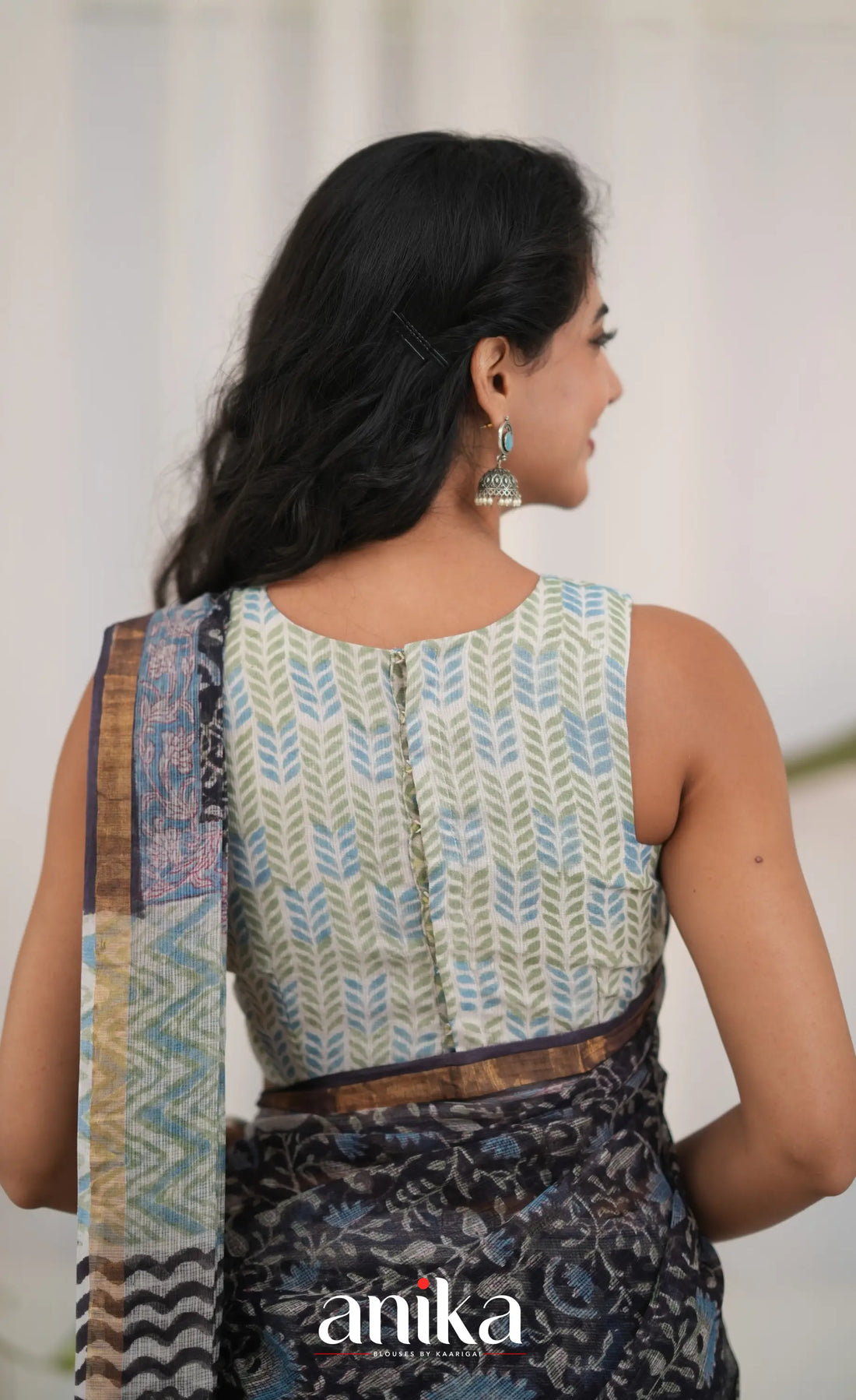 Off white- Hand Block Printed Cotton Blouse