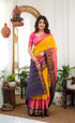 Saaral - Yellow and Pink Sungudi Saree - Sarees