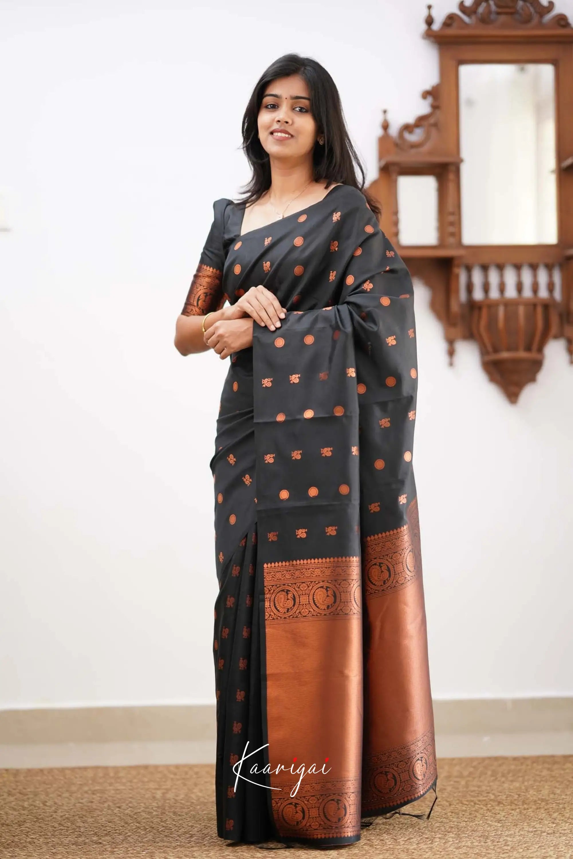 Sita- Black Semi Silk Saree Sarees