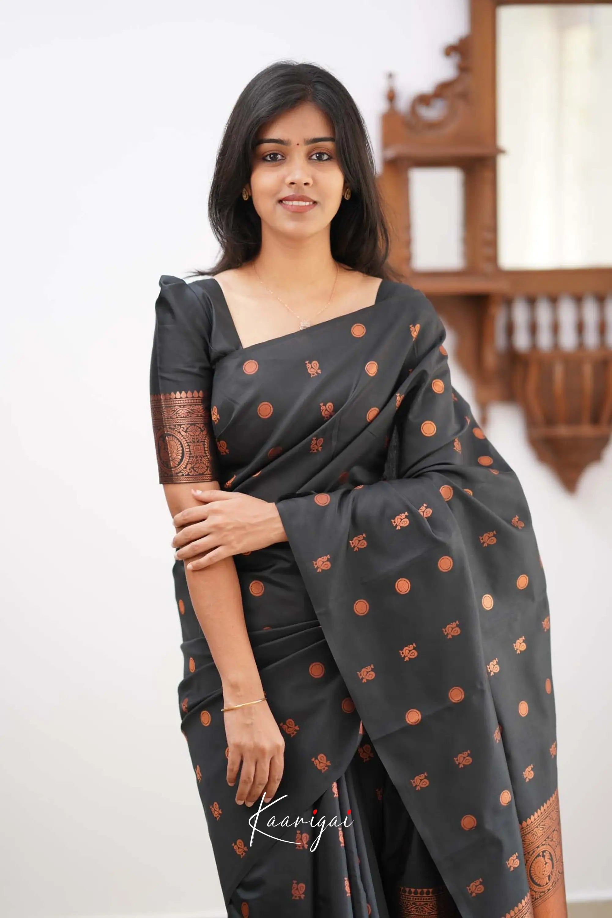 Sita- Black Semi Silk Saree Sarees