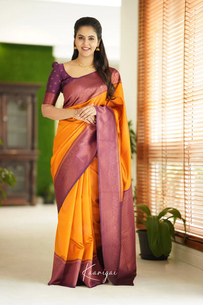 Sita - Bright Yellow Semi Silk Saree Sarees