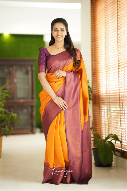 Sita - Bright Yellow Semi Silk Saree Sarees